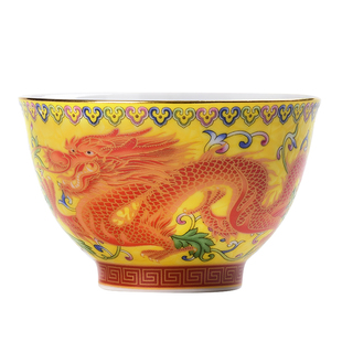 茶杯陶瓷 主人杯单杯珐琅彩大号龙凤对杯禅定杯泡茶碗茶具 品茗杯