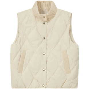 【新品】90%鹅绒BEANPOLE滨波秋冬女柔系老钱风零压轻暖羽绒马甲