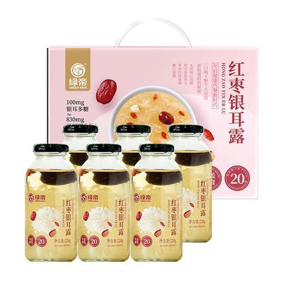 绿帝鲜炖银耳露红枣枸杞即食银耳羹木瓜饮品饮料228g*6瓶装