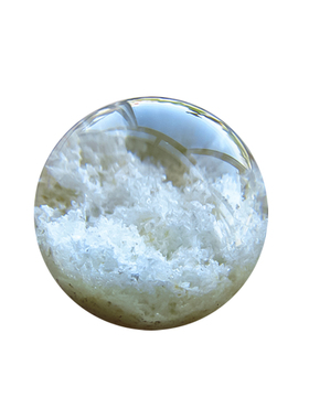 9A收藏天然白幽灵聚宝盆散珠 绿幽灵单珠无孔吊坠DIY多宝手串配珠