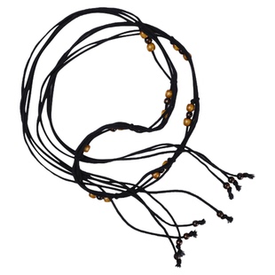 馨帮帮 简约时尚串珠细软腰绳自由绑带裙子腰带流苏装饰裤带女