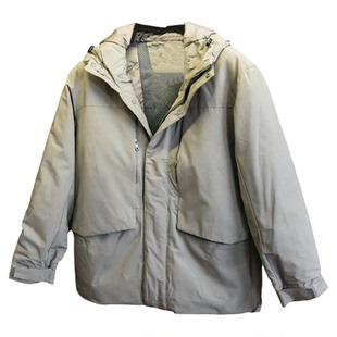 高性能复合防泼水纯色百搭连帽保暖夹克外套长袖男士羽绒服Q943