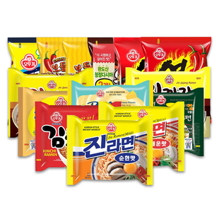 韩国进口不倒翁金拉面辣原味汤面袋装进口零食速食方便面辣味面