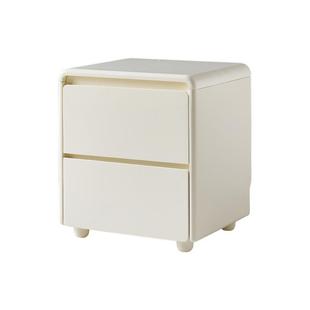 全友家居奶油风实木床头柜家用卧室2025爆款床边小柜子置物收纳柜