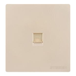 86型暗装千兆网络网口面板金色CAT6宽带信息插座六类网线电脑插座