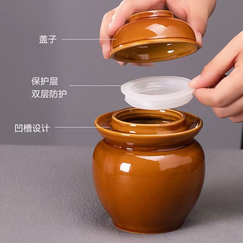迷你泡菜坛子家用土陶罐食品密封小号陶瓷缸酸菜咸菜加厚老式腌菜