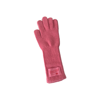 含羊毛针织手套女长款五指可触屏