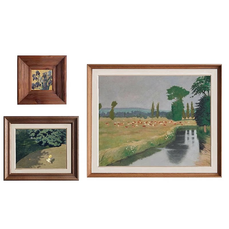 莱茵河的春天 中古挂画风景法式复古客厅餐厅儿童房卧室装饰画