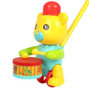 宝宝手推飞机儿童学步车学爬幼儿单杆推推乐走路带响铃吐舌头玩具