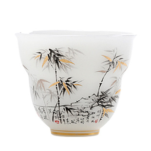 冰种璞玉葫芦杯茶杯主人杯个人专用高端白瓷茶具喝茶杯子景德镇