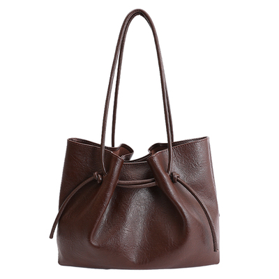 白色软皮大容量通勤托特女包