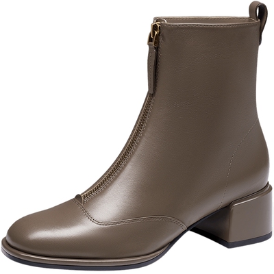 蹀愫羊皮亲肤柔软短靴女鞋靴子