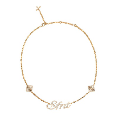 GB线上嘻哈风字母SFNT蝴蝶项链