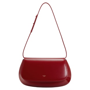 【金靖同款】unifine新款包包腋下包红色婚包女新娘真皮斜挎包