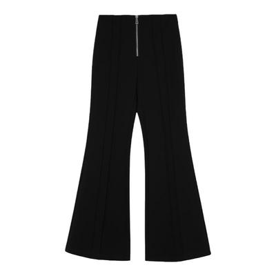 PAPERLLL辛间秋季新款双立体线拉链微喇裤女修身弹力西装高腰长裤