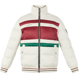 BM撞色条纹潮牌滑雪高端羽绒服男2023新款欧货男装冬天外套轻薄款