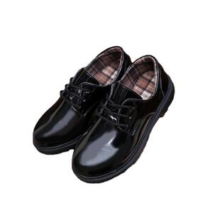 男童黑色亮面演出小皮鞋儿童校园英伦风休闲鞋主持钢琴合唱礼服鞋