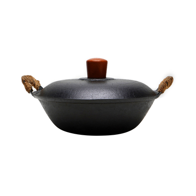 四川宏江铁锅无涂层迷你双耳