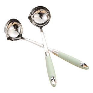 漏勺304不锈钢家用长柄火锅盛汤勺漏勺套装大号加深加厚滤油勺子