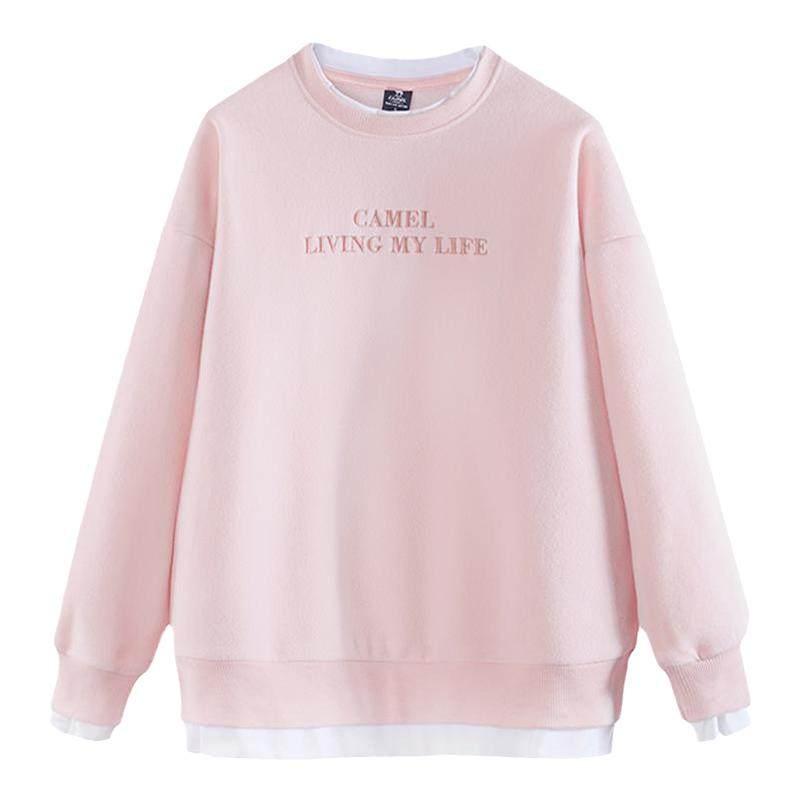 骆驼运动卫衣女摇粒绒2022秋冬新款保暖抓绒圆领套头假两件外套