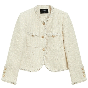 【商城同款】羊毛小香风短外套女长袖上衣2025年秋冬新款气质外衣