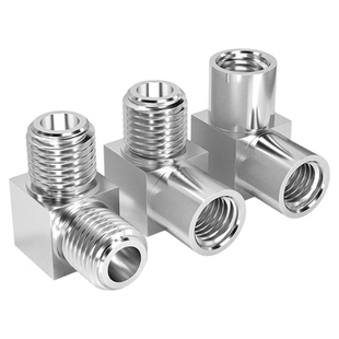 304/316不锈钢内外丝弯头高压压力表变径90°数控直角弯通2分MM14