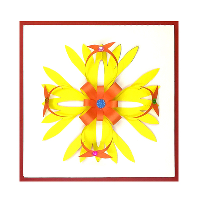 小学生纯手工艺术3D立体剪纸花饰儿童剪纸花朵装饰品玩具制作材料