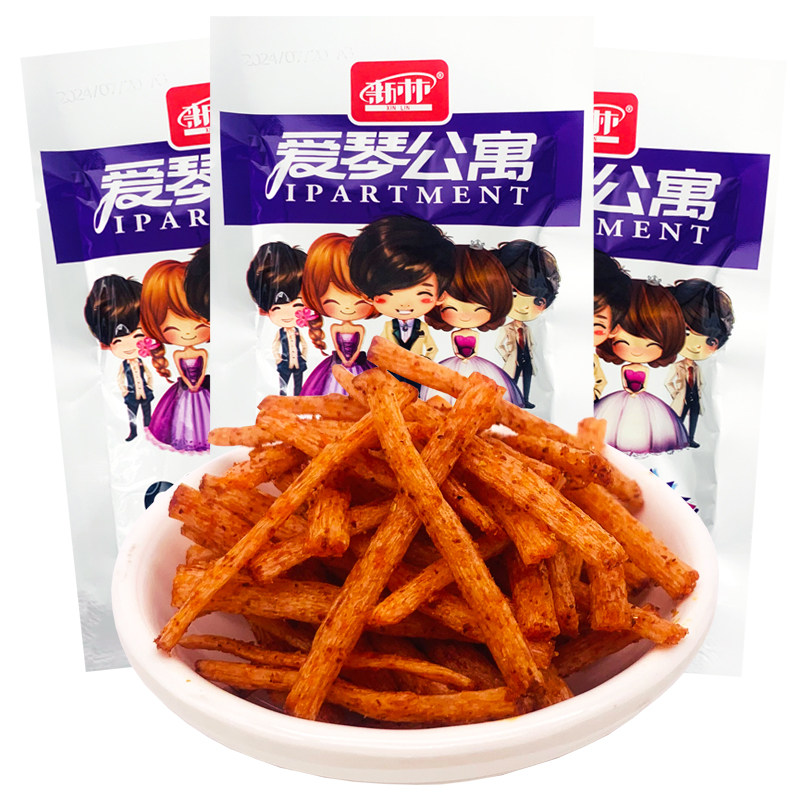 新林爱琴情公寓5辣条8090后儿时怀旧香辣面筋零食 辣过瘾麻辣小吃