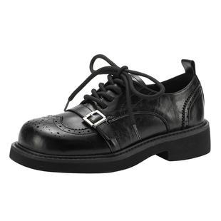 达芙妮厚底乐福鞋女款2026新款春夏黑色休闲通勤小皮鞋英伦风单鞋