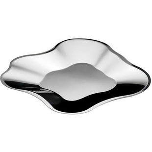 芬兰iittala AlvarAalto欧式简约金色硬质湖泊托盘餐盘摆盘不锈钢