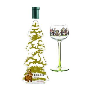 【进口】雷兹酒庄圣诞树雷司令晚收甜白葡萄酒单支杯子组合