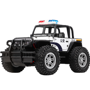 合金警车遥控车汽车四通赛车越野车电动3岁4岁儿童玩具车男孩礼物