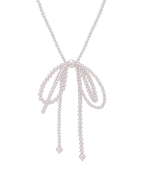 蝴蝶结珍珠项链女小众设计感