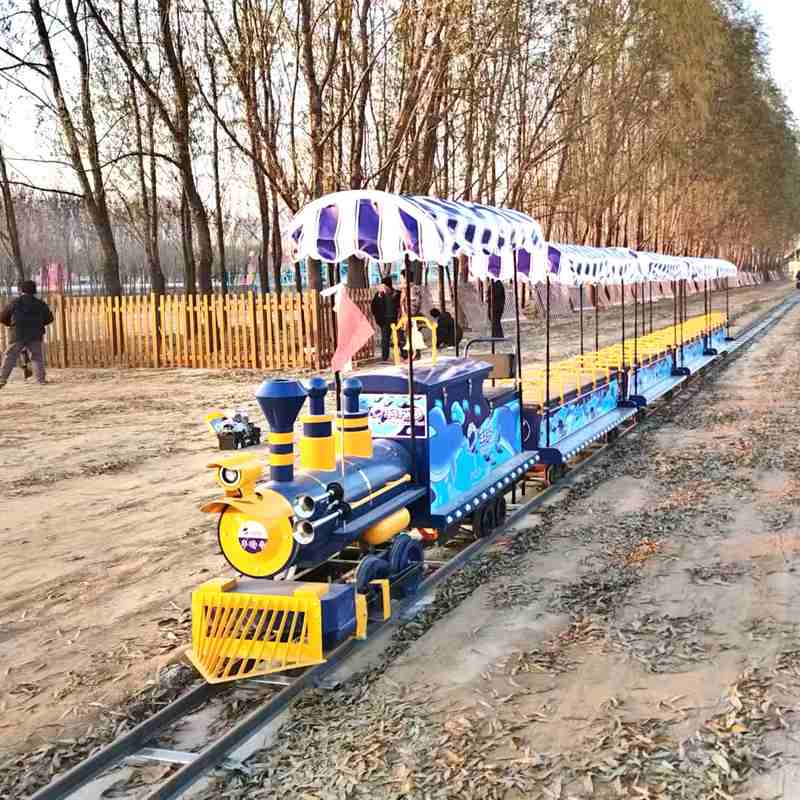 景区轨道小火车游乐设备厂家公园户外电动载人有轨复古观光大火车