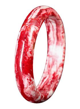 天然朱砂原石鸡血石手镯