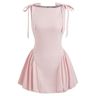 【明星同款】CIDER正品船领蝴蝶结款少女感连衣裙114379648