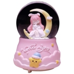 旋转发光水晶球音乐盒飘雪花八音盒儿童摆件女生女友生日礼物新年