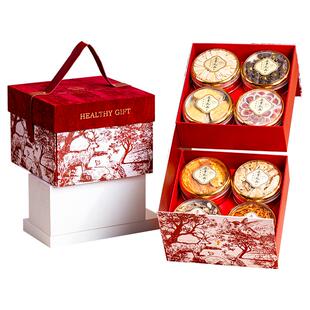 西洋参礼盒滋补补品见家长燕窝送礼长辈养生红丝绒八拼年货节过年