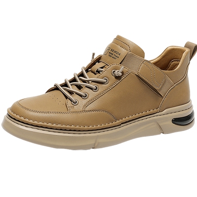 森达工装板鞋男春新款商场同款圆头休闲复古舒适低帮板鞋K4E02AM5