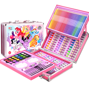 小马宝莉绘画套装礼盒生日礼物圣诞新年送礼水彩笔蜡笔彩铅画画全套工具幼儿园小学生女孩美术彩色画笔礼品