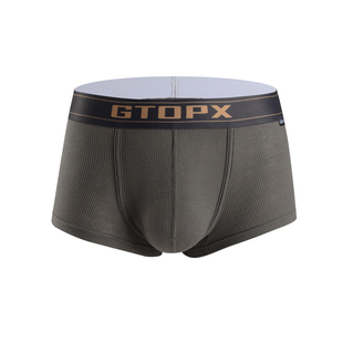 两条装GTOPX MAN 男士单层运动透气深蹲囊袋吸汗平角裤内裤