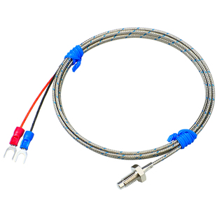M6螺钉式热电偶M8温度探头感温线Pt100热电阻温度传感器K型热电偶