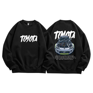 TOYOTO丰田GR86赛车JDM改装美式纯棉百搭圆领卫衣男装潮牌长袖T恤
