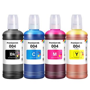 适用EPSON爱普生L3558墨水L3556 L3258 L3256打印机004专用喷墨墨汁黑彩色墨仓式补充装通用四色补充液家用