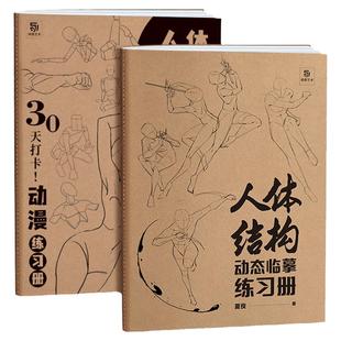 人体基础结构动态拆解练习本 人体结构动态临摹练习册 漫画素描速写 局部透视技法艺术美术自学临摹本