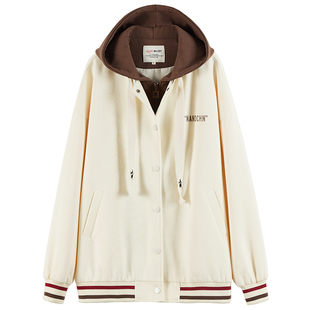 初中生秋装外套装卫衣棒球服少女休闲上衣加厚连帽高中学生学院风