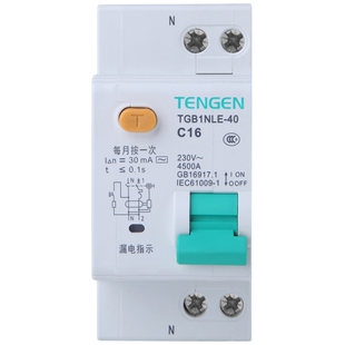 天正TGB1NLE-40漏电保护断路器双线2P空气开关家用1P+N双进双出