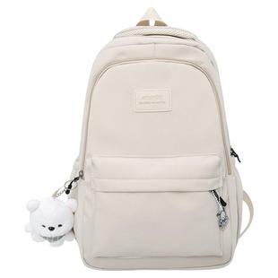 简约书包女生初中生高颜值小清新高中大容量双肩包大学生轻便背包