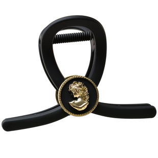 中等少发量专用盘发抓夹鲨鱼夹后脑勺黑色碎发夹子发卡发抓发饰新