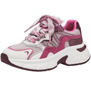 【迪士尼系列】热风厚底老爹鞋女款2025年冬季新款增高运动休闲鞋